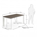 Kave Home Uitschuifbare Keramische Tafel Axis Wit Stalen Poten 160-220cm