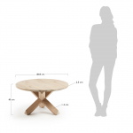 Kave Home Salontafel Lotus Naturel Eikenhout Ø65cm