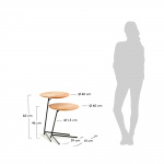 Kave Home Bijzettafel Asha Set van 2 Massief Acaciahout Ø40cm / Ø40cm