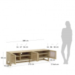 Kave Home Tv-meubel Rexit 3 Deuren Rotan 180x50cm