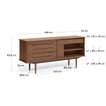 Kave Home Dressoir Carolin Walnotenhoutfineer 180x83,8cm