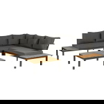 Woood Loungeset La Vida Antraciet/Naturel Incl. Kussens