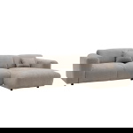 Chaise Longue Bank Dijon 3-zits Rechts Beige - Giga Meubel