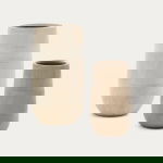 Kave Home Bloempot Tival Cement Beige Set van 2