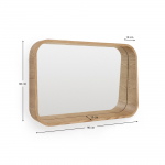 Kave Home Spiegel Salaya Essenfineer Naturel 90x60cm