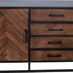 Dressoir Isa Bruin Visgraat Klein Mangohout - Giga Meubel