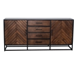 Dressoir Isa Bruin Visgraat Klein Mangohout - Giga Meubel