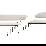 Eetkamerbank Alexia Beige/Walnoot 200cm - Giga Meubel