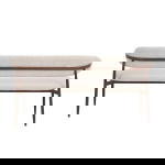 Eetkamerbank Alexia Beige/Walnoot 200cm - Giga Meubel