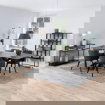 Eetkamerstoel Mollen Met Armleuning Antraciet Preston - Giga Living