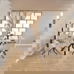 Eetkamerstoel Traska Met Armleuning Beige Caso - Giga Living