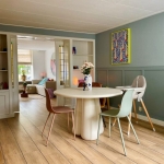 Eettafel Boaz Rond Beige 120cm - Giga Meubel