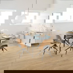 Eettafel Levi Eikenfineer Mat Zwart Ø120x76cm - Giga Living