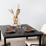 Eettafel Martin Mangohout Zwart 160cm - Giga Meubel
