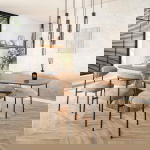 Eettafel Wave Centrale Poot Mangohout 215cm - Giga Meubel