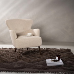 Fjôrd Fauteuil Lincoln Walnoot Beige Boucle