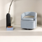 Fjôrd Fauteuil Laurel Zwart/baby Blauw Boucle