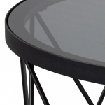 Salontafel Ambra Rond Glas Grijs Ø80cm - Giga Living