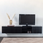 Zwevend Tv-meubel Roman Zwart 200cm - Giga Meubel