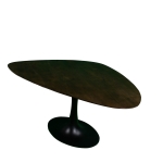 Eettafel Owen Kiezel Bruin O-poot 160cm - Giga Meubel