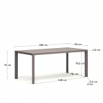 Kave Home Buitentafel Culip Aluminium Bruin 180x90cm