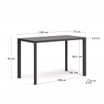 Kave Home Hoge Buitentafel Culip Aluminium Grijs 150x77cm