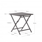 Kave Home Buitentafel Torreta Inklapbaar Aluminium Donkergrijs 70x70cm