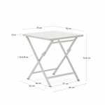 Kave Home Buitentafel Torreta Opvouwbaar Aluminium Wit 70x70cm