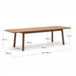 Kave Home Uitschuifbare Tuintafel Turqueta Massief Teakhout 220 (294)x100cm