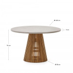 Kave Home Ronde Tuintafel Alcaufar Teakhout en Grijs Cement Ø120cm