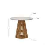 Kave Home Ronde Tuintafel Alcaufar Teakhout en Grijs Cement Ø90cm