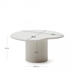 Kave Home Salontafel Macarella Wit Cement 83x77cm