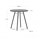 Kave Home Buitentafel Montjoi Ronde Staal Grijs Ø70cm