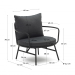 Kave Home Fauteuil Bramant Staal Zwart