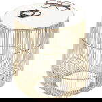 Kare Design Sidetable Beam Wit Marmer Ø32cm
