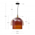 Kave Home Plafondlamp Vitri Bruin Glas Ø40cm