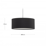 Kave Home Lampenkap Santana Zwart/Wit Diffuser Ø50cm