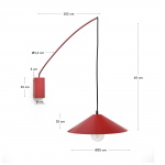 Kave Home Wandlamp Kally Metaal Rood Gelakt