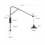 Kave Home Wandlamp Eleazar Metaal Zwart