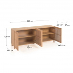 Kave Home Dressoir Beyla 4-deurs Eiken 180cm