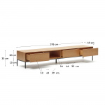 Kave Home Tv-meubel Vedrana 3 Laden Eiken 195x35cm