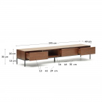 Kave Home Tv-meubel Vedrana 3 Laden Walnoot 195x35cm