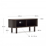 Kave Home Tv-meubel Mailen 2 Deuren Essenfineer Zwart 120x50cm