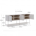 Kave Home Dressoir Vedrana 3 Deuren Witgelakt MDF 195x80cm