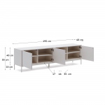 Kave Home Tv-meubel Vedrana 3 Deuren Wit 195x55cm