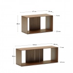 Kave Home Litto Set van 4 Elementen Modulair Walnootfineer 168x76cm