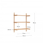 Kave Home Wandrek Modulair Sitra 3 Planken Eikenhout 90cm