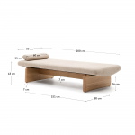 Kave Home Ligbed Topaz Divan Beige Chenille Essenhout Naturel 200cm