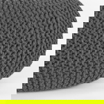 Label51 Poef Knitted Antraciet Katoen L