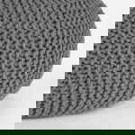 Label51 Poef Knitted Donkergrijs Katoen L